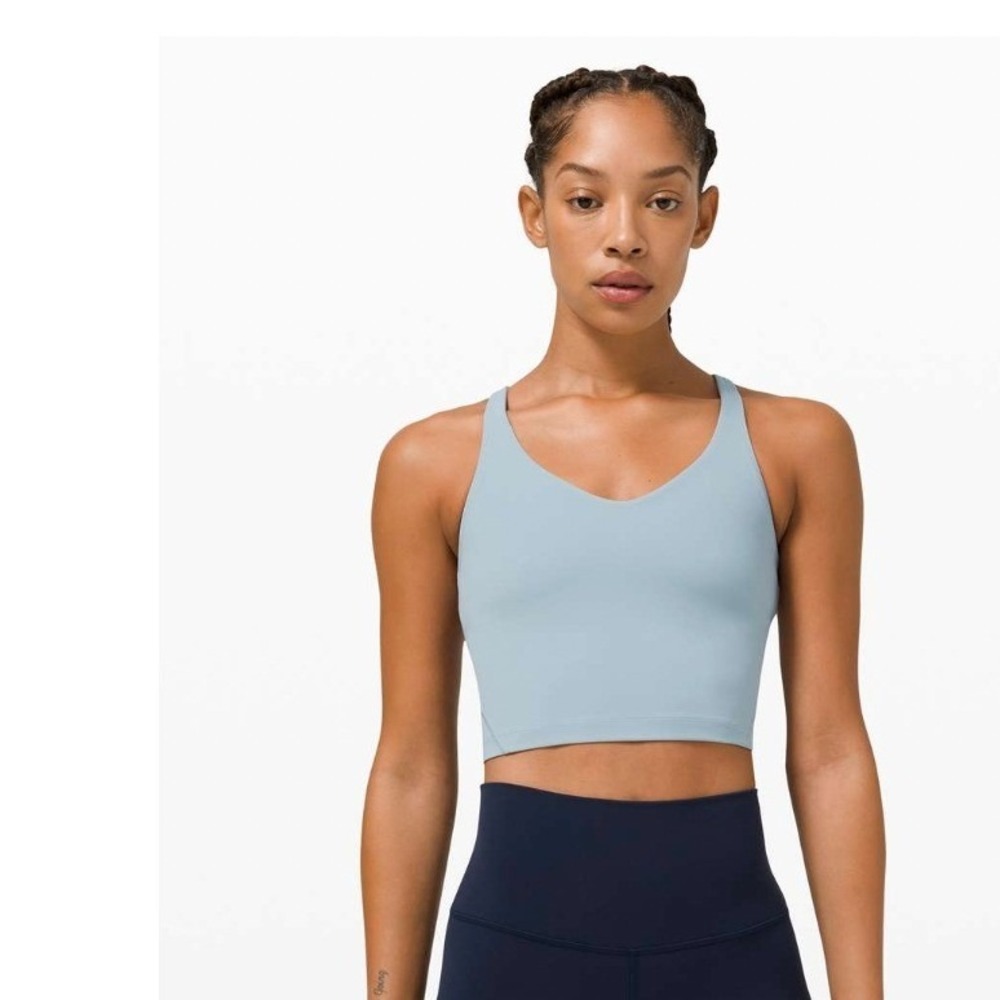 Lululemon Align Tank Chambray W1CRTS Crisscross Back Yoga Workout Women Size 2